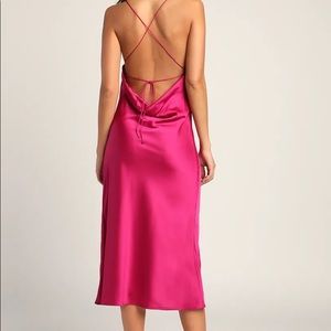 Topshop Pink Satin Cowl Dress NWT